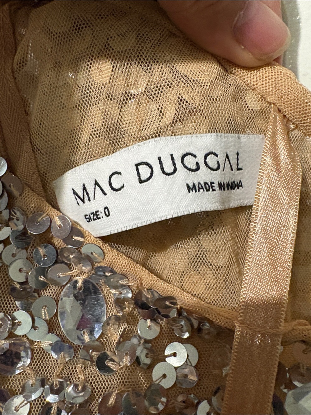 Mac Duggal Nude One-Shoulder Sequin Mini Dress - Picture 9 of 9